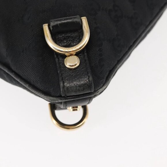 GUCCI GG Canvas Abbey Shoulder Bag Black Gold - Picture 11 of 16